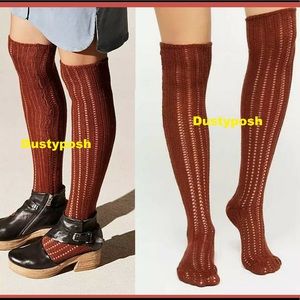 Free People Over Knee Socks Thigh High Pointelle